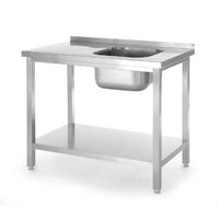 Spalator cu o cuva Budget Line cu chiuveta stanga, dimensiuni 1000 x 600 (H) 850 mm, cu raft, infiletat