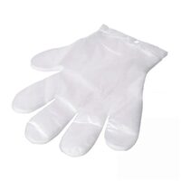 Manusi din folie cu agatatoare- set de 100 buc., versatile, transparente;marime universala