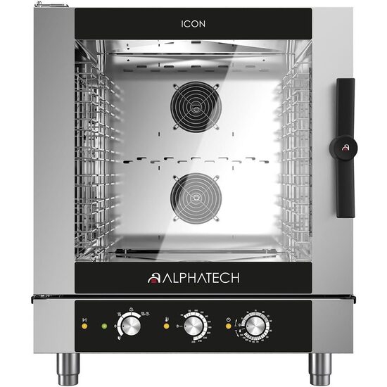 Cuptor profesional Alphatech Icon gaz, capacitate 7 tavi GN 1/1, 7 tavi 600x400 mm, umidificare directa