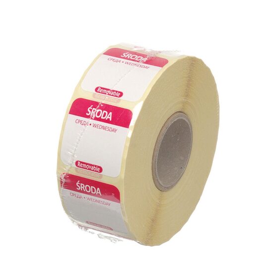 Etichete zilnice pentru siguranta alimentelor - reutilizabile - RO, BG, EN, HENDI, Miercuri, 1000 buc, 25x25mm