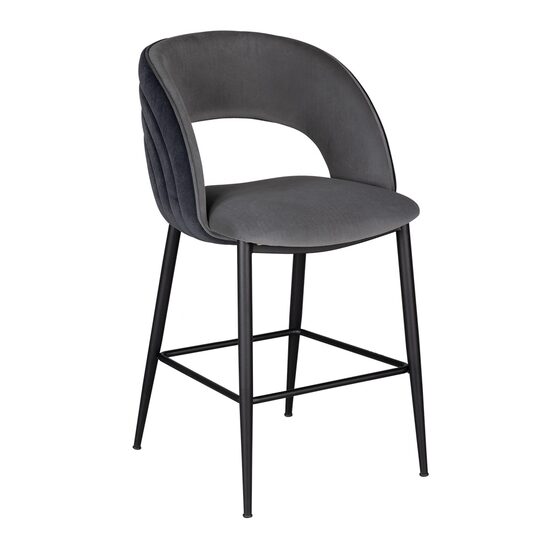 Scaun bar din lemn cu spatar si picioare metalice Enjoy - Caris