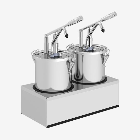 Dispenser sosuri dublu, din inox, 2 x 4.5L, KD-001-2