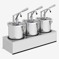 Dispenser sosuri triplu, din inox, 3 x 4.5L, KD-001-3, Kalando