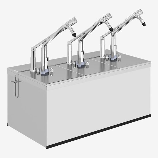 Dozator inox sosuri, 3 x 5.25L, 2xGN 1/4 KD-0214 Kalando