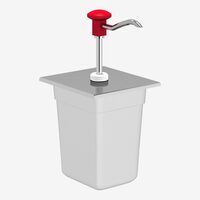 Dispenser sos roșii/ketchup, standard, roșu, din inox 3L KD-002-1/6, Kalando