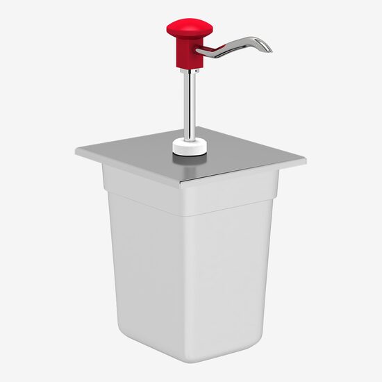 Dispenser sos roșii/ketchup, standard, roșu, din inox 3L KD-002-1/6, Kalando