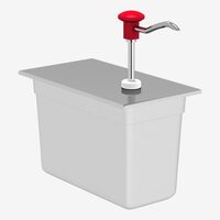 Dispenser sos roșii/ketchup, standard, roșu, din inox 7.25L KD-002-1/3, Kalando