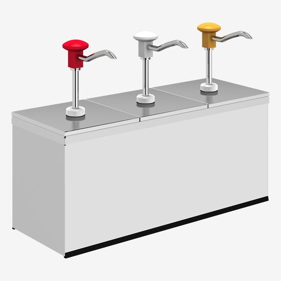 Dispenser sosuri triplu din inox, 3x3L, KD-002-3, Kalando