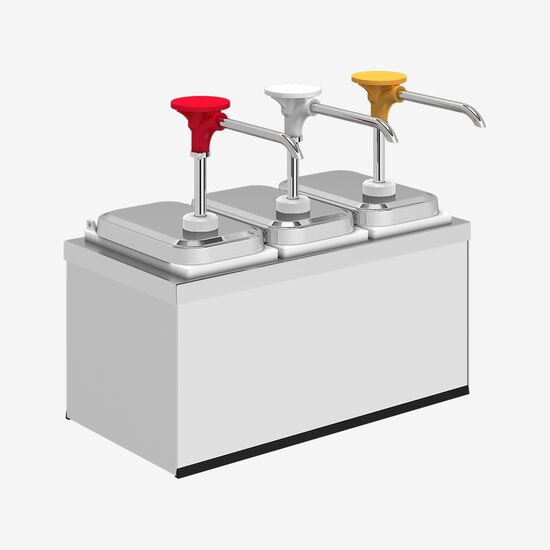 Dispenser sosuri din inox, 3 x 1.9L, KDS-003, Kalando