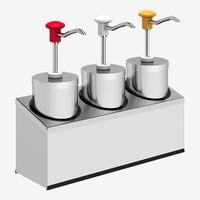Dispenser sosuri triplu din inox, 3x2.25L KD-004, Kalando