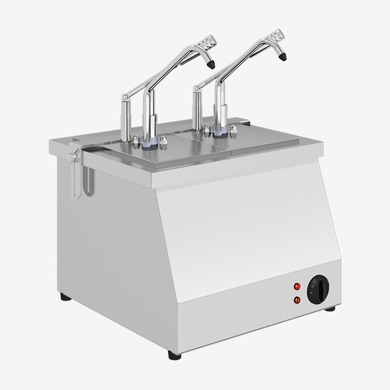 Dozator inox sosuri calde, 2 x 5.25L, Bain-marie GN 1/4, KD-021 Kalando