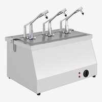 Dozator inox sosuri calde, 3 x 5.25L, Bain-marie GN 1/4, KD-021 Kalando