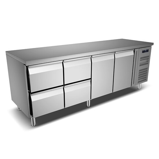 Masa rece joasa cu 4 sertare si doua usi, 352 lt - Prochill