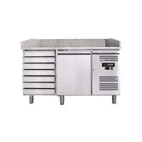 Masă frigorifică preparare pizza, blat granit, răcire ventilată, 1 ușă, 7 sertare, 390 lt - Prochill
