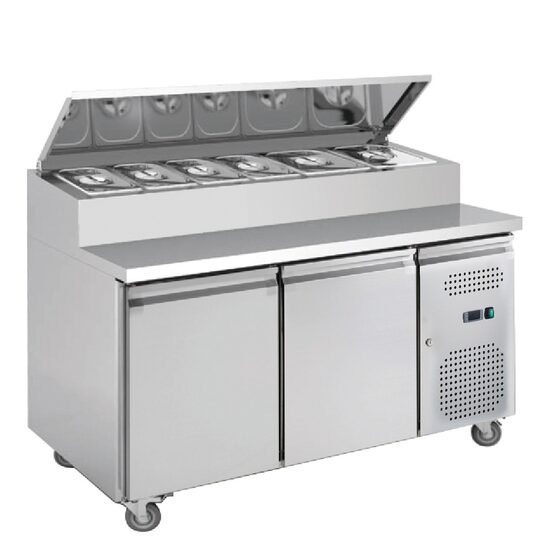 Masă frigorifică cu doua usi, pentru preparare sandwich, 282 lt - Prochill