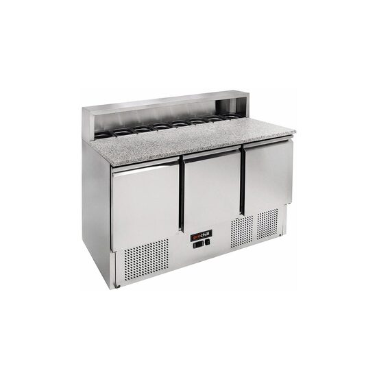 Salatiera refrigerata cu 3 usi, blat din granit, 402 lt - Prochill