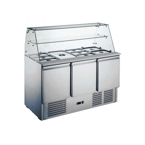 Salatiera refrigerata cu vitrina si 3 usi, 368 lt - Prochill