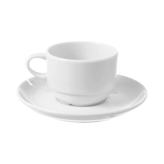 Ceasca cu farfurie Bianco 90 ml, Fine Dine, Alb