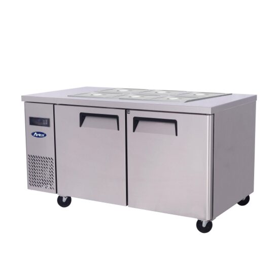 Masă frigorifică cu doua usi, pentru preparare sandwich, 340 lt - Atosa