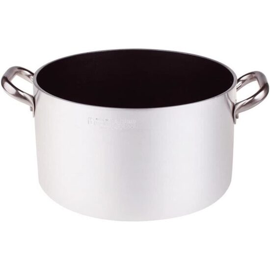 Cratiță antiaderentă, fără PFAS, cu două mânere din oțel inoxidabil