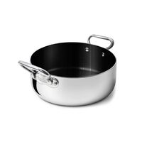 Rondeau antiaderenta, fara PFAS, cu două mânere din oțel inoxidabil