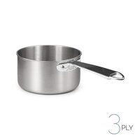 Cratiță înaltă din aluinox cu finisaj satinat, cu 3 straturi – 1 mâner din oțel inoxidabil