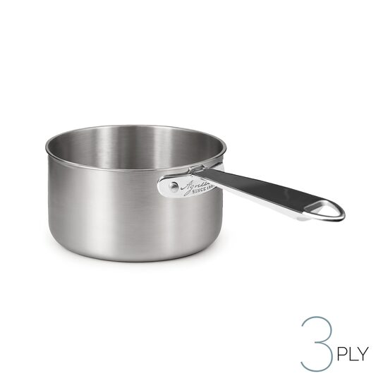 Cratiță înaltă din aluinox cu finisaj satinat, cu 3 straturi – 1 mâner din oțel inoxidabil