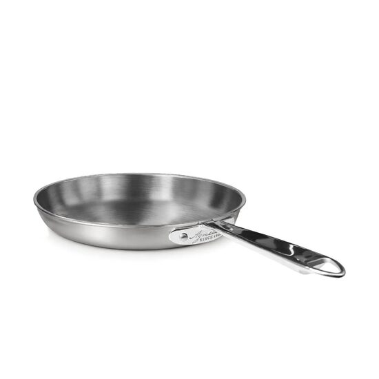 Tigaie din aluminiu-oțel inoxidabil cu finisaj satinat, cu 3 straturi, compatibilă cu inducția, cu un singur mâner