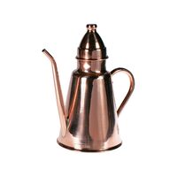 Turnător de ulei din cupru, cu capac și margine anti-picurare