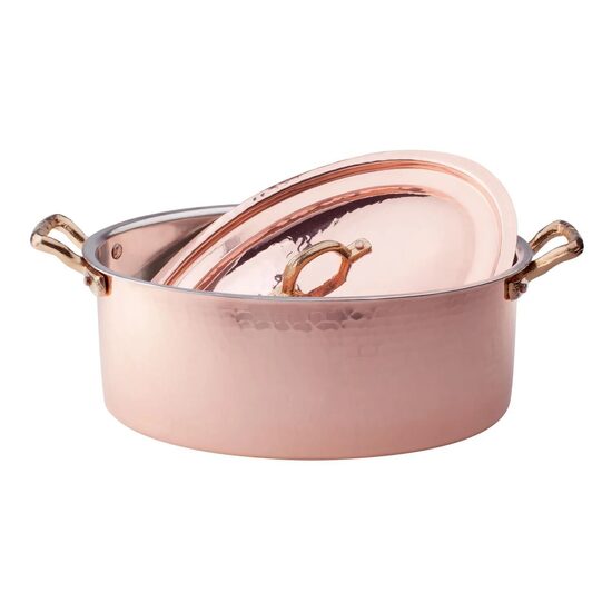 Cratită ovală pentru cuptor cu două mânere și capac