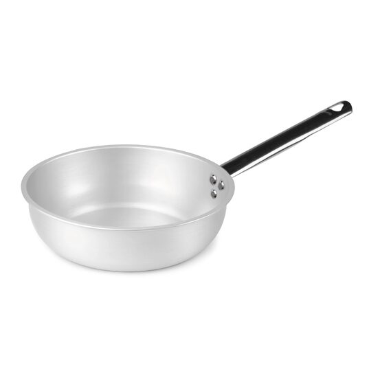 Tigaie din aluminiu de 3 mm „Mantecare” pentru sotarea pastelor și orezului, cu mâner din oțel inoxidabil