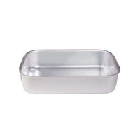 Tavă dreptunghiulară din aluminiu cu colțuri rotunjite și mânere din oțel inoxidabil