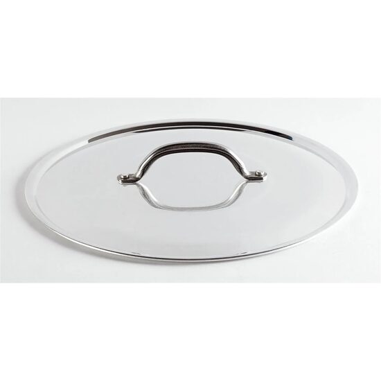 Capac rotund din aluminiu cu mâner din inox, fără margine, pachet de 10 bucăți
