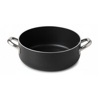 Cratita neagra antiaderentă din aluminiu de 5 mm, cu manere din inox