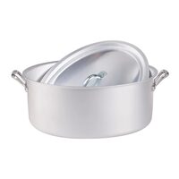 Cratiță ovală pentru cuptor cu finisaj mat, mânere și capac din aluminiu