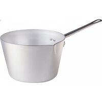 Cratiță conică cu mâner și gura de scurgere din aluminiu turnat