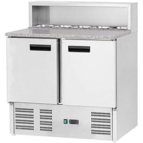 Masa preparare pizza cu 2 usi cu blat din granit
