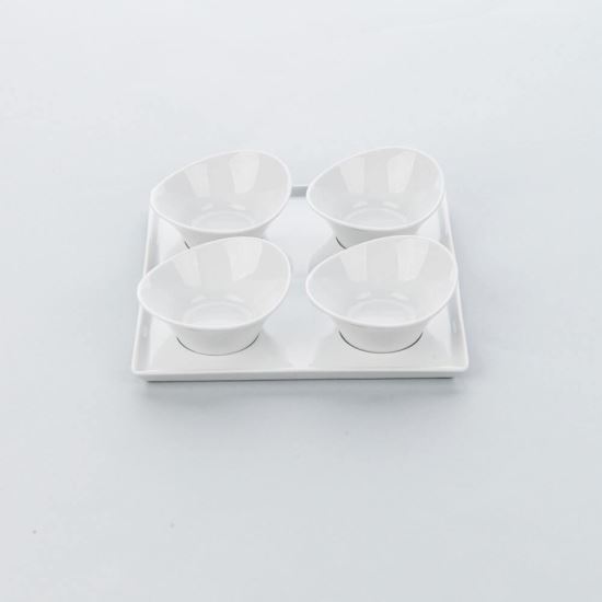Set miniboluri pentru salata din portelan