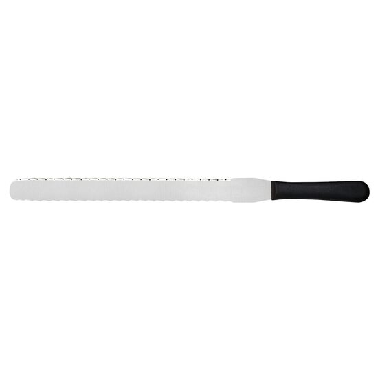 Cutit tip paleta pentru tort, Hendi, zimtat pe ambele parti, otel inoxidabil, lungime lama 350 mm