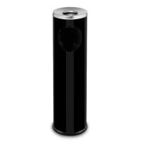 Cos de gunoi cu scrumiera din inox negru