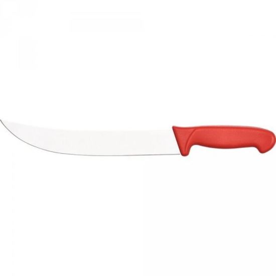 Cutitul macelarului curbat HACCP L 250 mm rosu