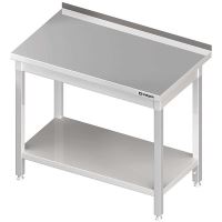 Masa de lucru inox sudata cu polita inferioara si rebord