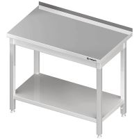 Masa de lucru inox cu rebord si polita inferioara