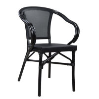 Scaun aluminiu Bamboo Look negru
