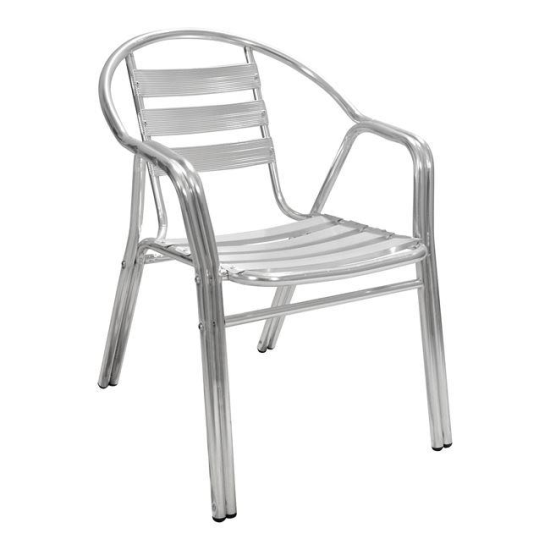 Scaun aluminiu Moris cu maner si cadru dublu