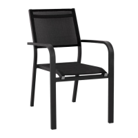 Scaun aluminiu Eros cu manere Negru