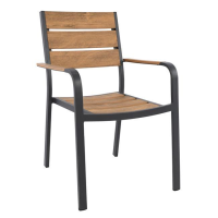 Scaun aluminiu cu zabrele din placaj