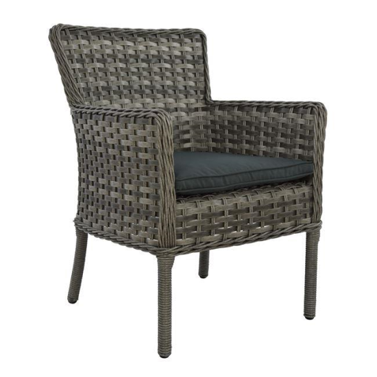 Scaun aluminiu cu manere Rattan gri