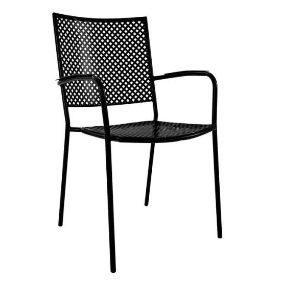 Scaun metalic cu maner Easy Black