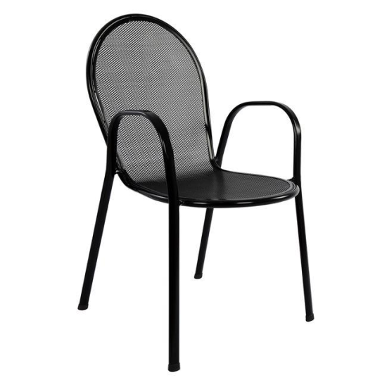 Scaun metalic cu manere negru